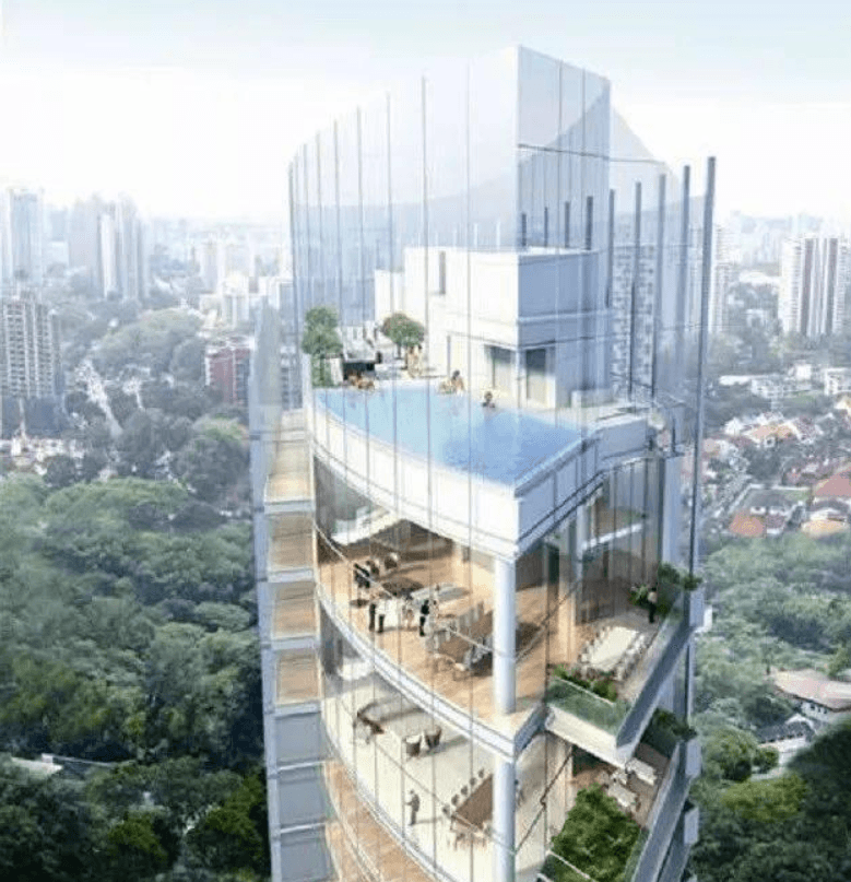 新加坡乌节路购物区的“豪华空中别墅”丨Boulevard Vue 豪华公寓 4室1厅4卫 约416㎡