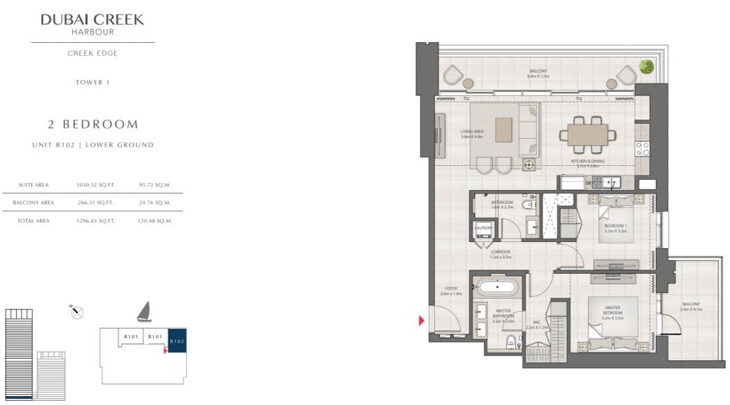 迪拜云溪港云溪河畔景观公寓 | Emaar Creek Edge云溪峰景