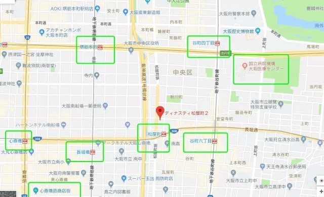日本大阪公寓 ディナスティ松屋町2 2层 1居 26.74平米