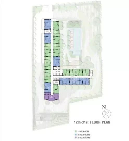 泰国曼谷带租约公寓特价  Lumpini Suite  Makkasan 2居1卫 40平米