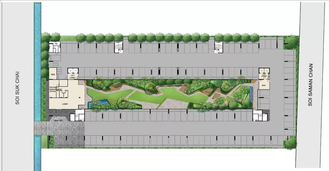 泰国曼谷素坤逸富人区 Ideo Mobi Sukhumvit 40 7层 1居 34.9平米