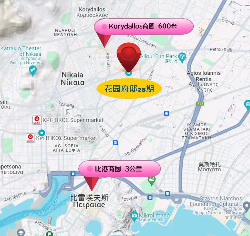 希腊买房 | 雅典比港大区尼基亚商圈·花园府邸25期