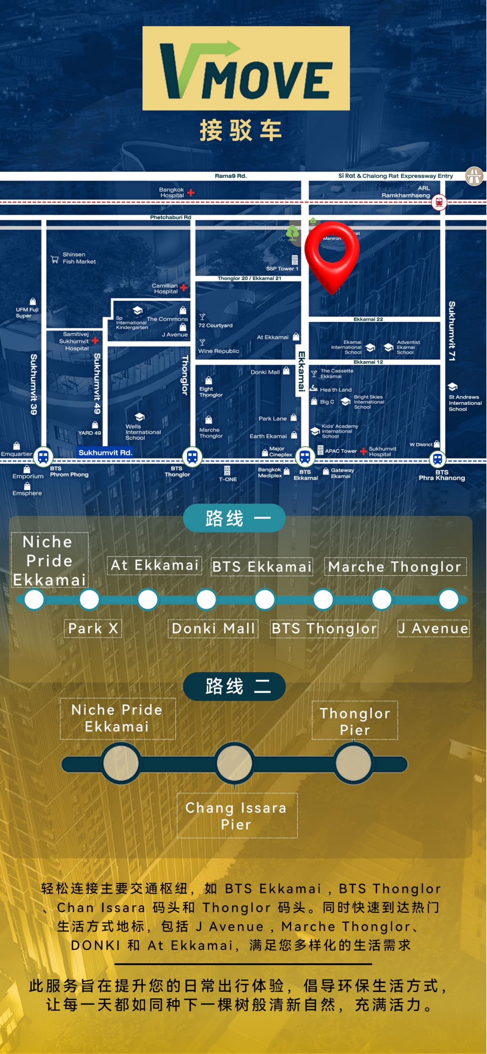 曼谷日韩富人区！Ekkamai永久产权公寓，首付仅1%月付分期！