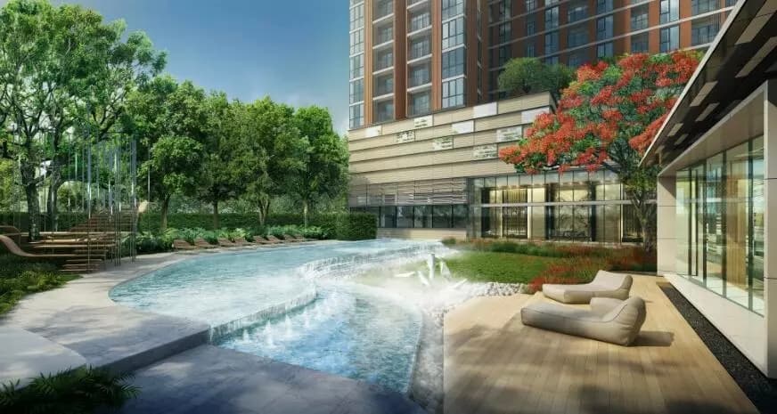 泰国曼谷Rama9新CBD公寓 The Base Garden Rama 9 28层 1居 32.5平米