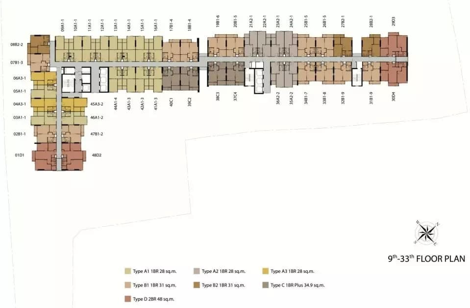 泰国曼谷公寓 Niche Mono Sukhumvit-Bearing 17层 1居 28平米