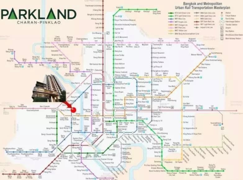 泰国曼谷公寓 Parkland Charan-Pinklao 湄南国际 22层 1居 34.5平米