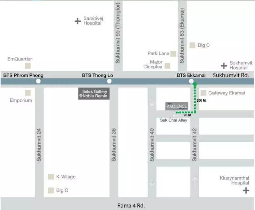 泰国曼谷公寓 Noble Ambience Sukhumvit 42 B栋4层 1居 29平米