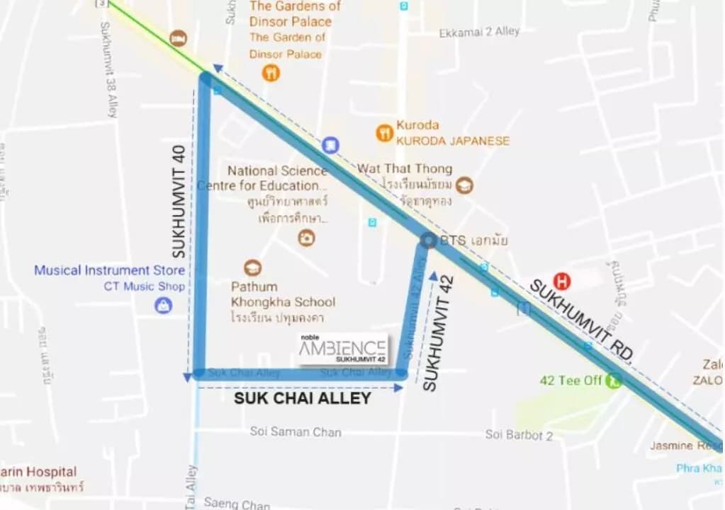 泰国曼谷公寓 Noble Ambience Sukhumvit 42 B栋4层 1居 29平米