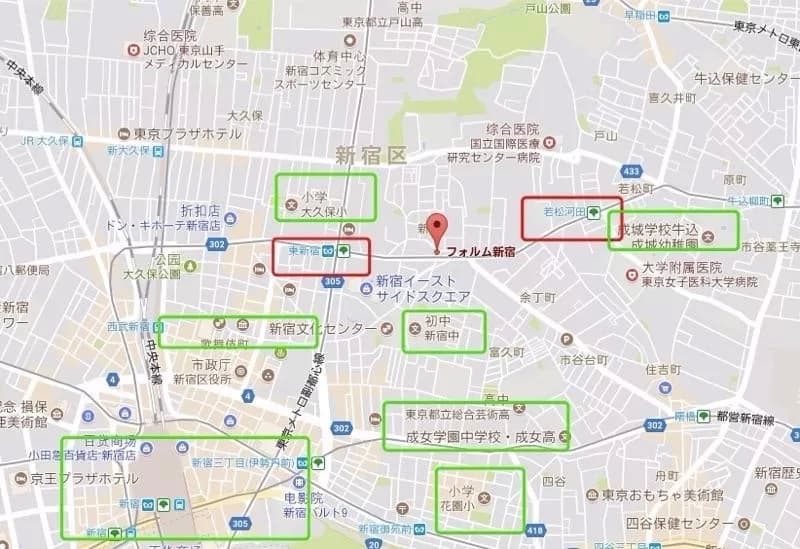 日本东京公寓 フォルム新宿 4层 1居 19.35平米
