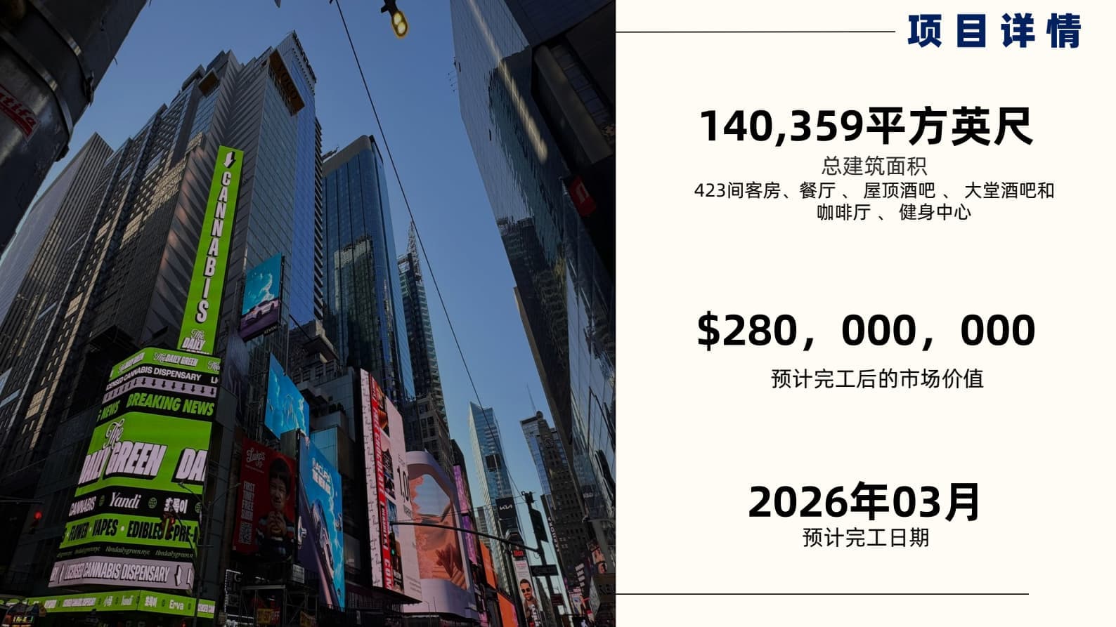 Times Square, New York, USA | VOCO Hotel | EB5 Investment $800,000