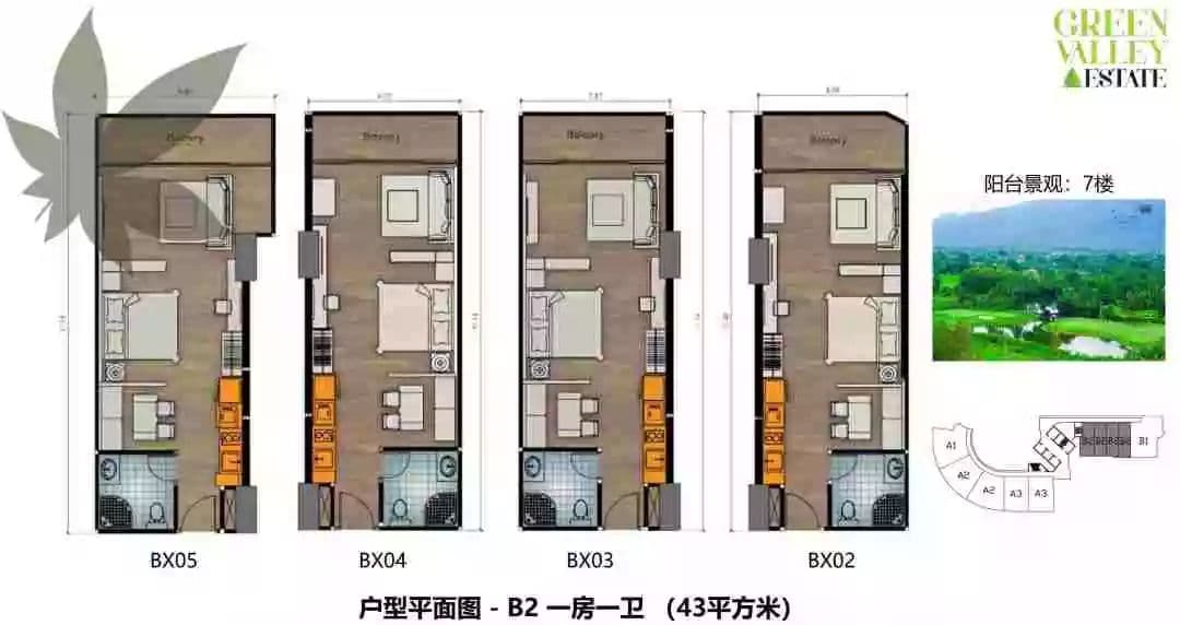 清迈市区翠谷高尔夫公寓|Green Valley