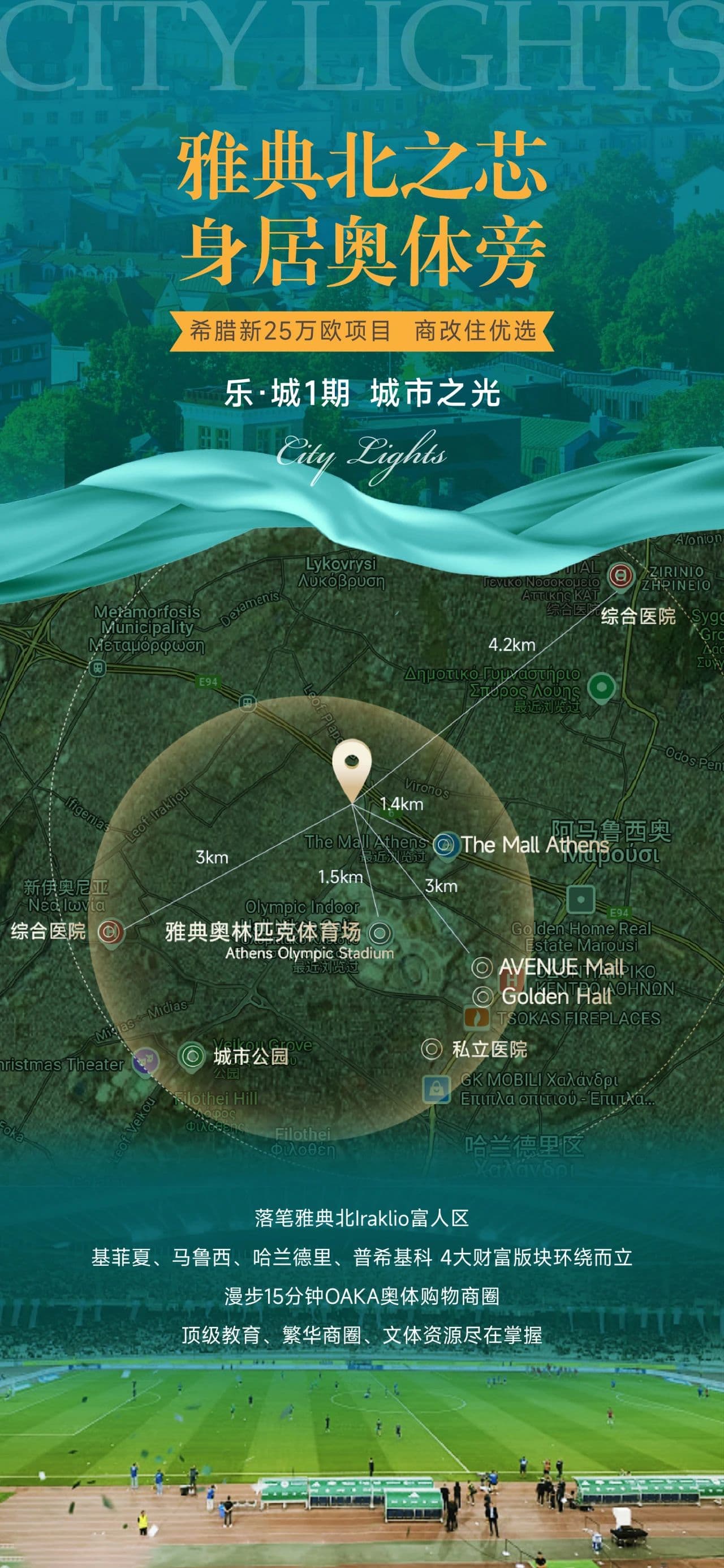 希腊投资爆品 | 25万欧元商改住优选!雅典北部高端大型住宅 城市之光 · City Lights