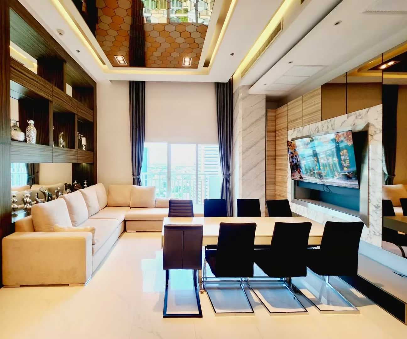 曼谷铜锣顶层复式公寓出租,4房3卫,月租12万泰铢