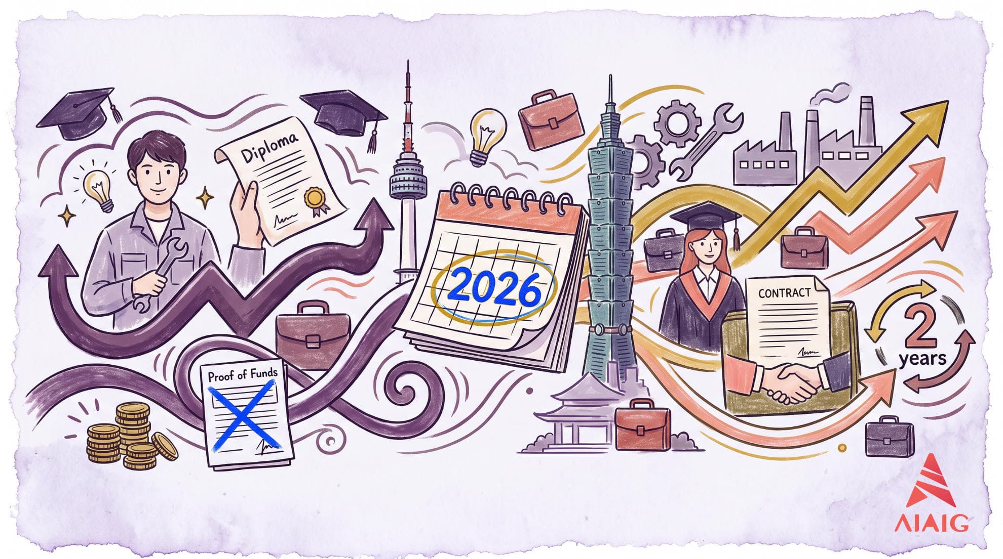 Korea/Taiwan 2026 Student Visa Reforms: Korea Vocational Schools Waive Bank Proof, Taiwan 2-Year Open Work Permit