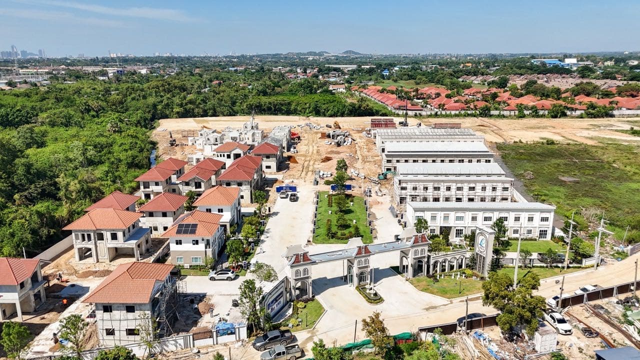 French Townhouse in Lalin Town Pattaya, Thailand - Double-Storey Design, New Project