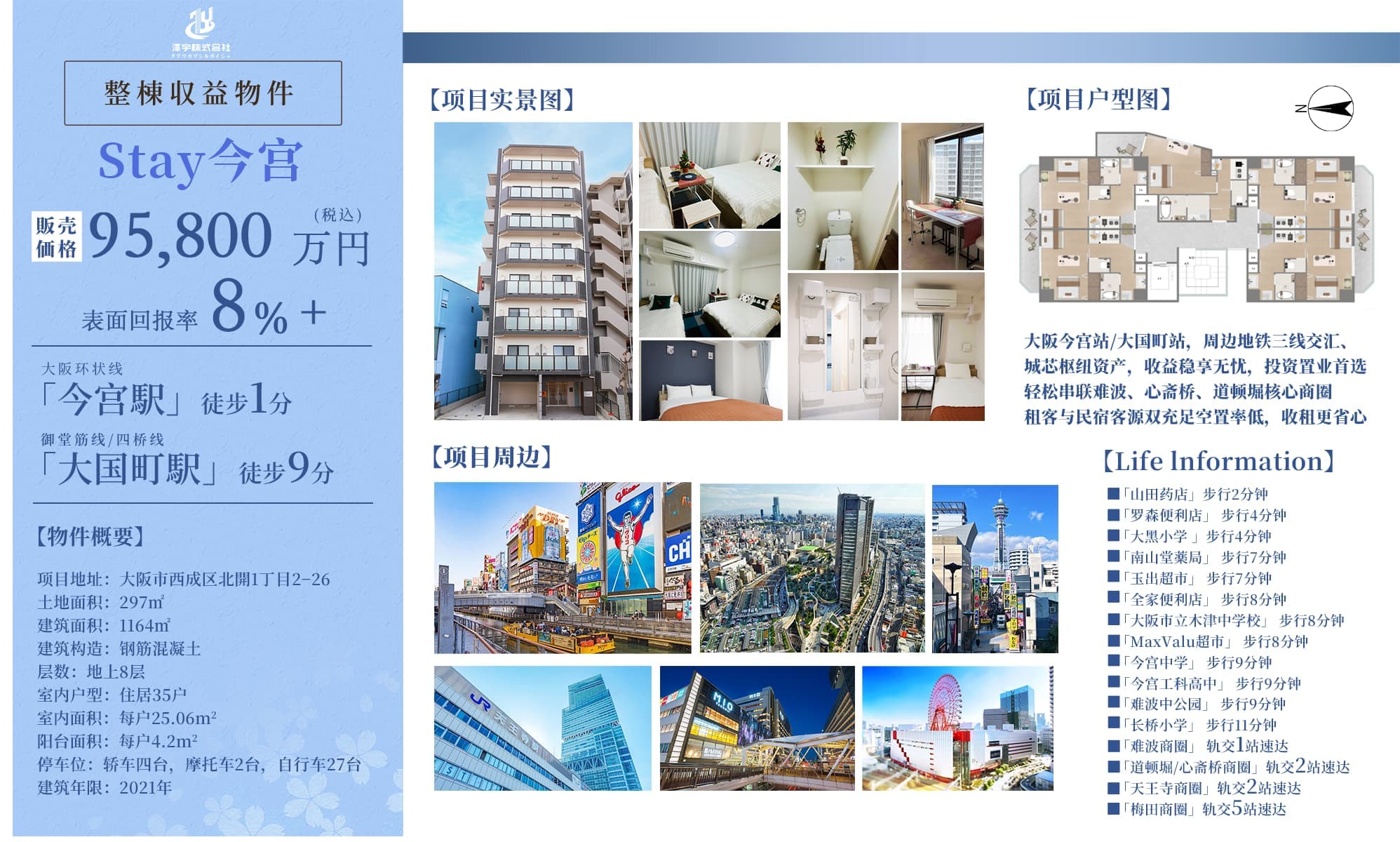 Stay Imamiya Apartment, Osaka, Japan | 1-min Walk to Imamiya Station (3 Lines) | Total Price ¥958 Million