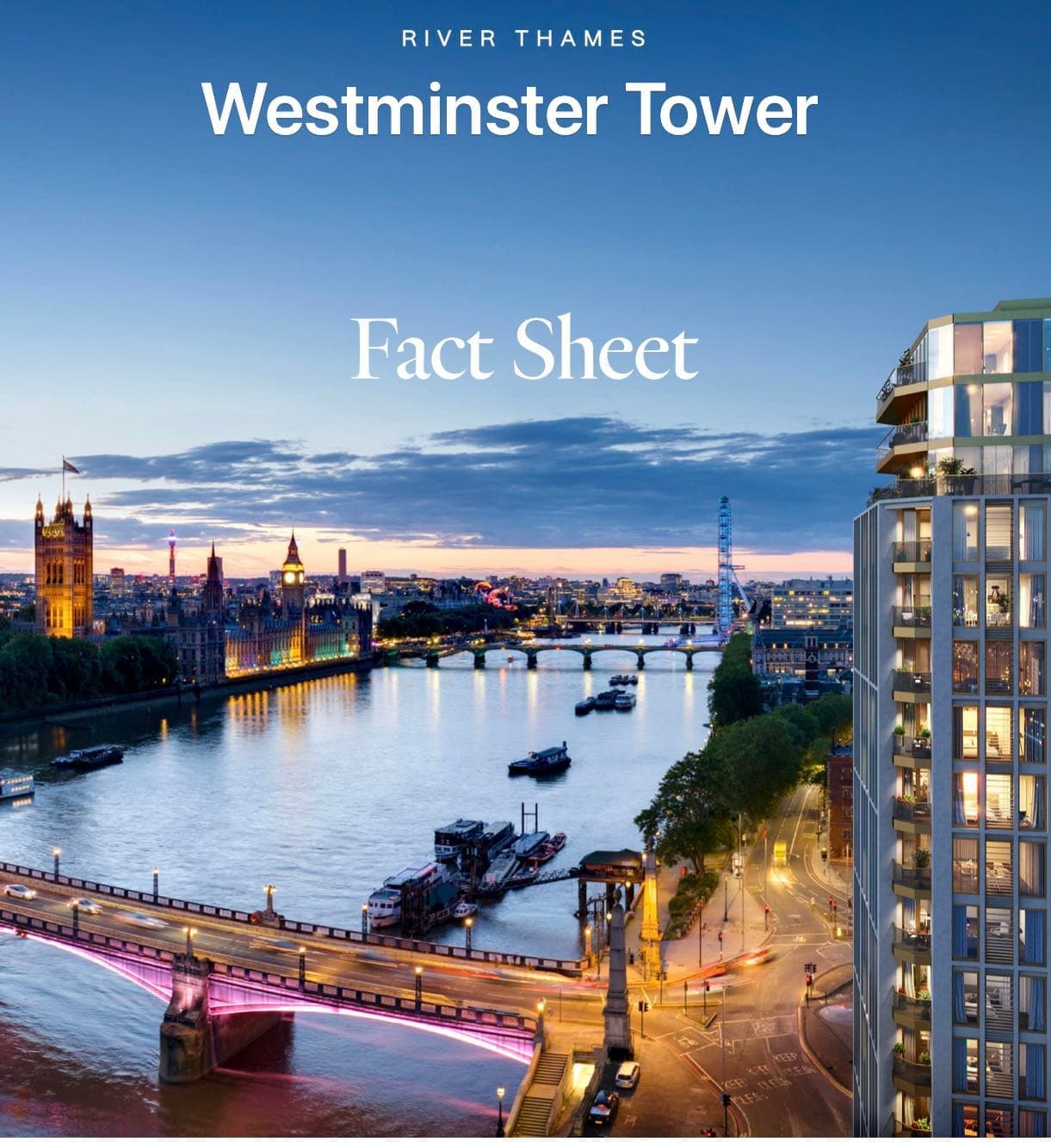 伦敦威斯敏斯特塔全新公寓 二至三居室 170万英镑起 泰晤士河景